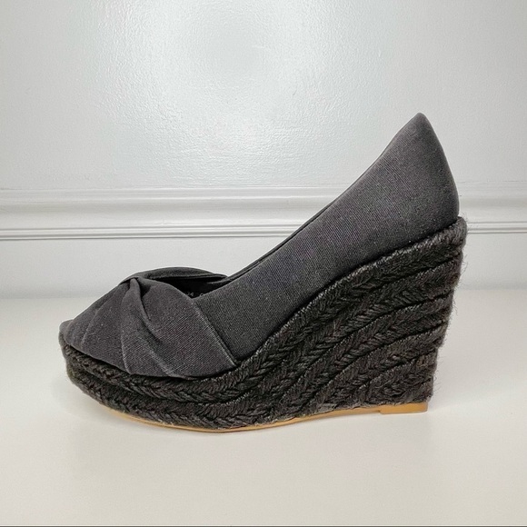 Mango Linen Platform Espadrille Wedge Sandals 37 - Picture 4 of 10